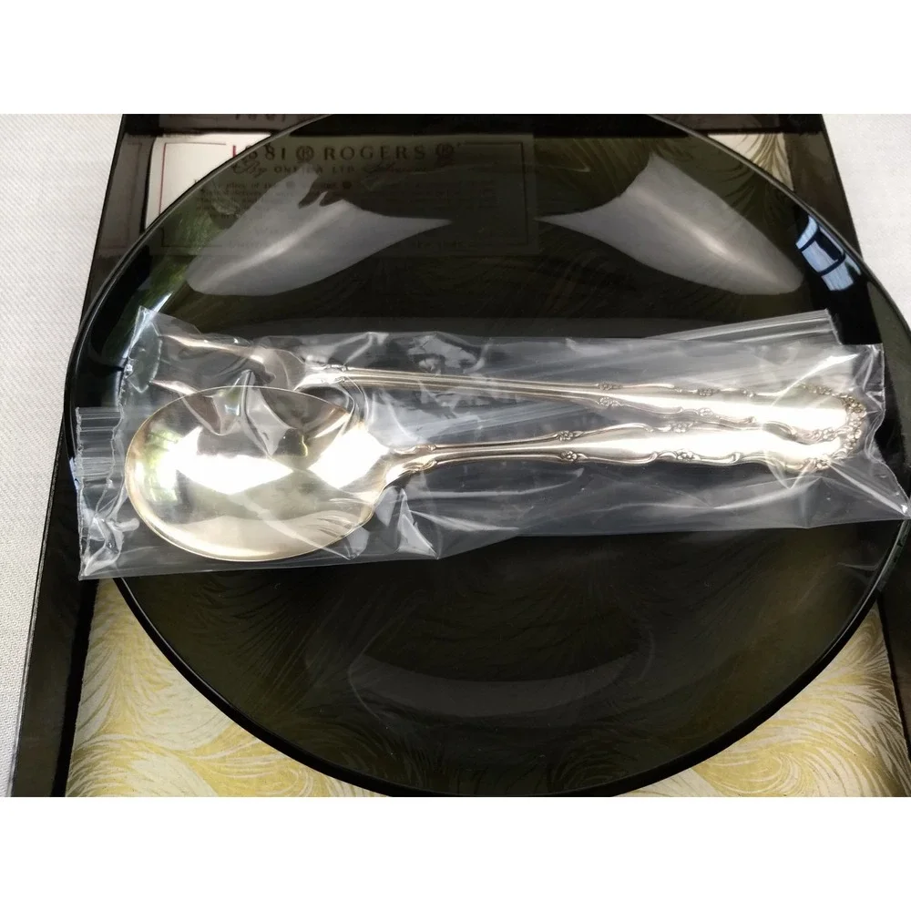 1881‎ Rogers Oneida FLIRTATION Silverplate Fork & Spoon w/Divided Dish Orig. Box